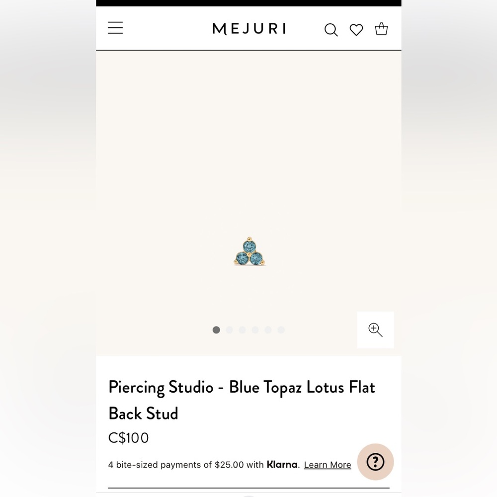 Mejuri 14K Blue Topaz Lotus Stud